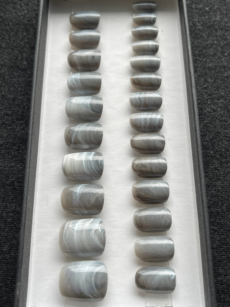 Gray Marble - Glansfuld Firkantet